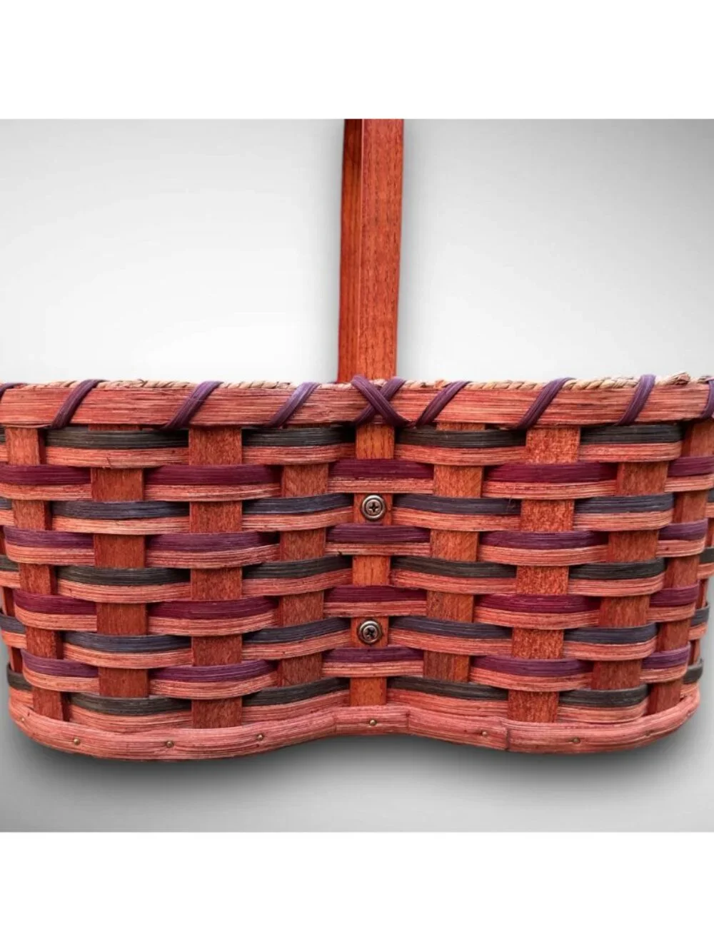 Rustic Handmade Wooden Basket For Wine Or Picnic – Reuben E Stutzman – Dual Comp